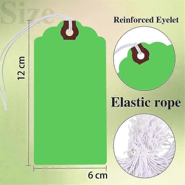 300 st. färgade prislappar med elastiska snören, blankt papper, skrivbara [YJD] 10 10