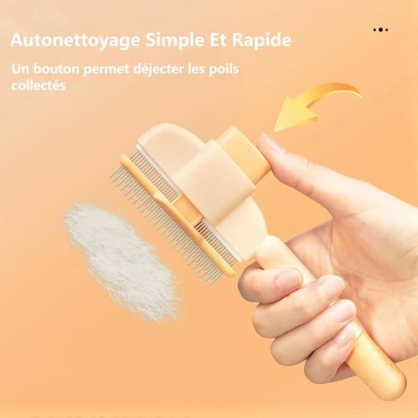 SmartBrush kattekam, 2025 SmartBrush anti-dødt hår børste – blød, effektiv og selvrensende loppekam (Gul) (YJD)