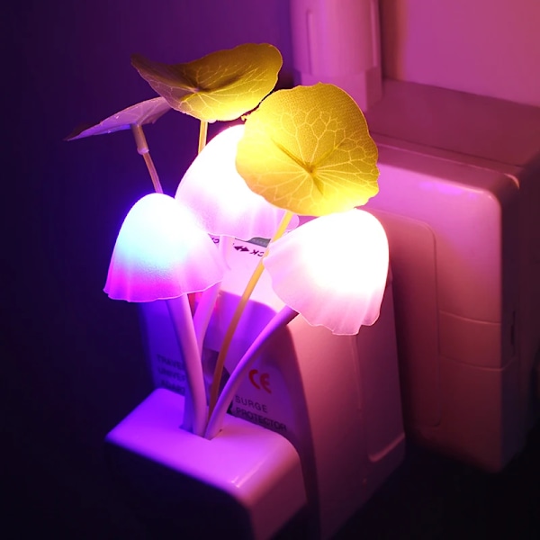 Europeisk Kontakt Sensor LED Vacker Ljussensor Romantisk abajur infantil Svamp Nattlampa Dreambed Belysning(YJD) EU Plug
