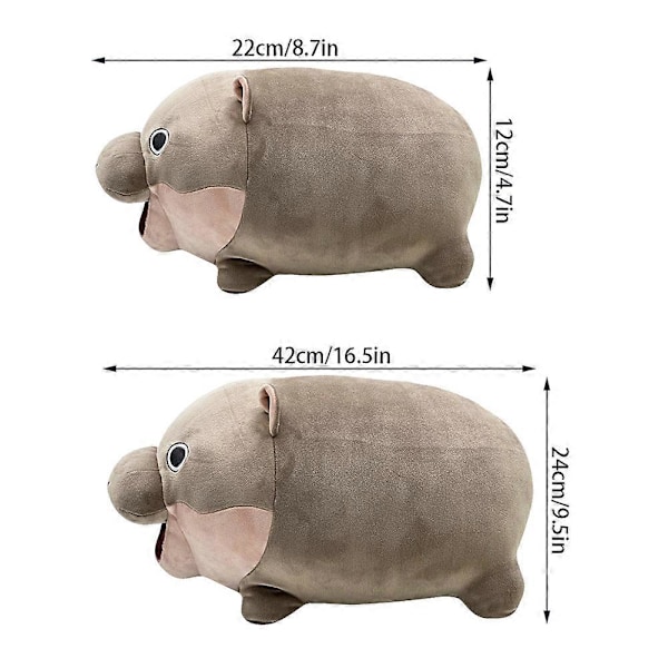 Moo Deng Plussjeleketøy, Myk Søt Dvergflodhest Plussj Stoffdyr, Perfekt Gave til Barn & Voksne, Koselig og Klemmbar_v (YJD) 40CM