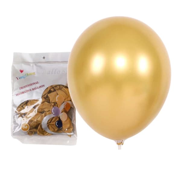 Guld Metallic Festballoner 50-pak 26cm[YJD]
