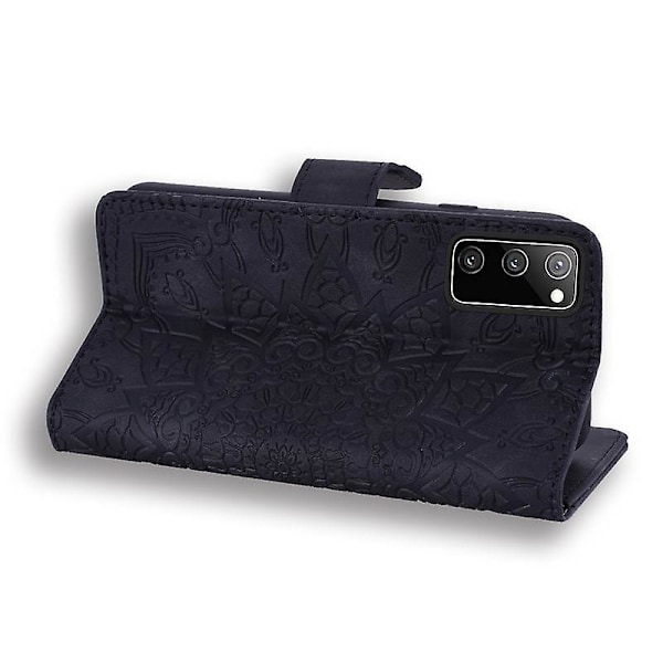 Plånboksfodral för Samsung Galaxy S20 FE Premium PU Läder Flip Cover Mandala[HK] Black