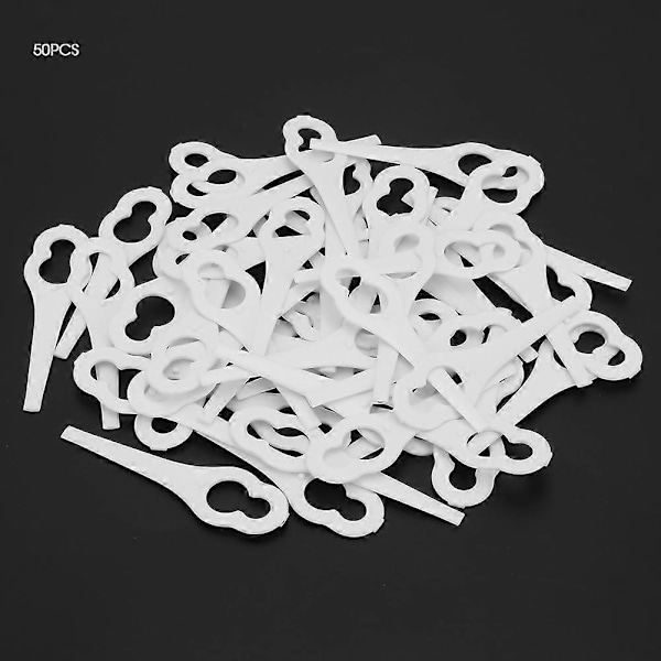 50 stk. Plastblader for gresstrimmer, gressklipperdeler for BOSCH ALM 28 30[YJD] White