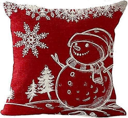 Julepudebetræk 45 x 45 cm Sæt med 4 - Jule-serie pudebetræk dekorative pyntepudebetræk til julepynt i hjemmet[YJD] Maroon 45 cm