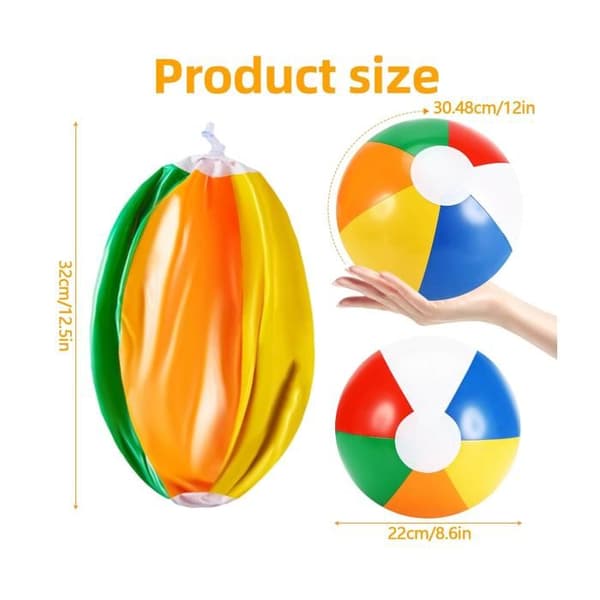 6-delt oppustelig strandboldssæt, 32 cm, farverige oppustelige strandbolde, strandbolde til poolfester, børn og [YJD]