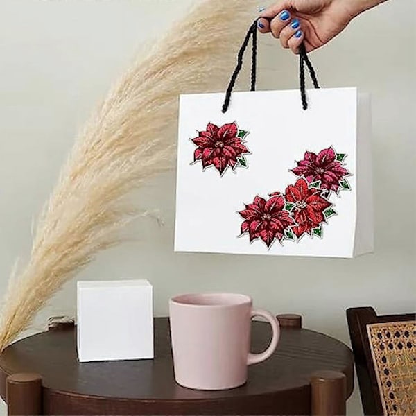 Joulukerrostettu Poinsettia Selkeä Leima Talvikasvit Kukka Lehti Koriste Silikoninen Selkeä Leima Sinetti DIY:lle (YJD)