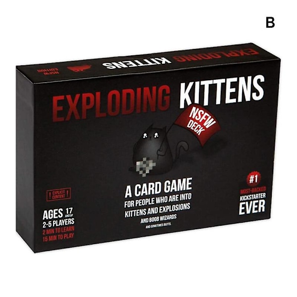 Exploding Kittens - Korttipeli Kissasta ja Räjähtävästä Hauskasta - Sopii 2-5 Pelaajalle (YJD) B