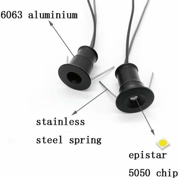 Mini LED-spotlights - CUNEARY - 9-pack - 12V 1W - Varmvit 3000K - IP65 - Infälld (YJD)