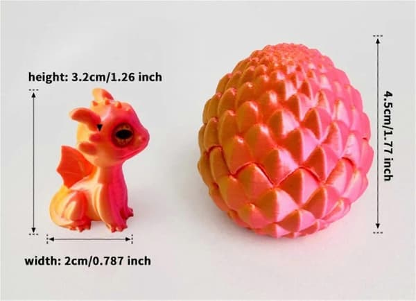 1 stk 3D-printede drageeggfigurer Dyredrage Fidget-simuleringsøyne Hjemmetilbehør[YJD]