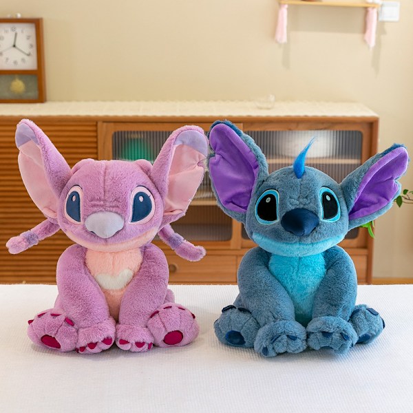 Jätte Angel och Stitch plyschleksaker tecknad kawaii djurpar sovande kudde mjukt material leksak barns gåva kk