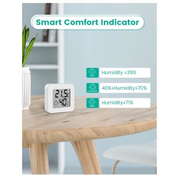 Mini inomhustermometer hygrometer - Digital termohygrometer - Omgivningsnoggrannhet - Vit [YJD][YJD]