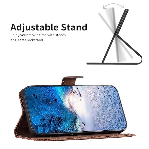 For Samsung Galaxy A23 4G/A23 5G (Global Version)/M23 5G/M13 4G/F23 5G Telefonveske Lommebok Mønster Sta[HK] Brown Style C Samsung Galaxy A23 4G