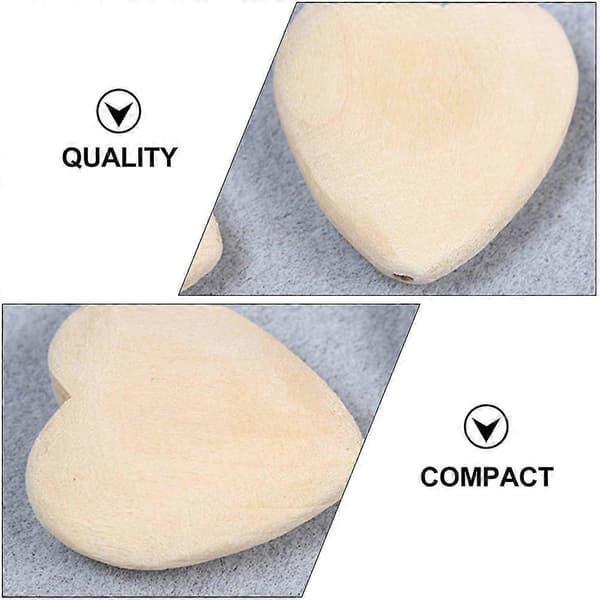 Hjärtformade DIY-träblockstillbehör för smycken 150 st Material[YJD]