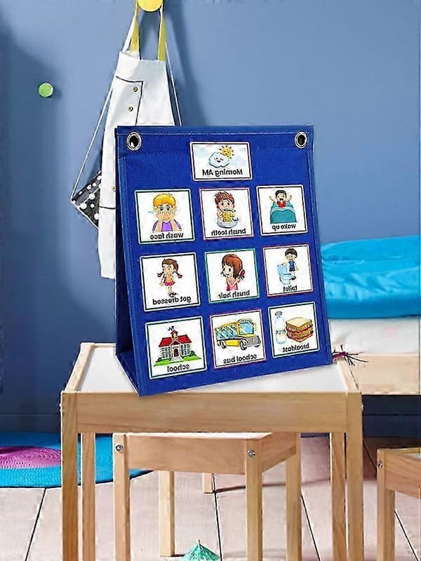 2-i-1 Autisme Daglig Rutineplanlegger Visuell Kalender for Barn [YJD]