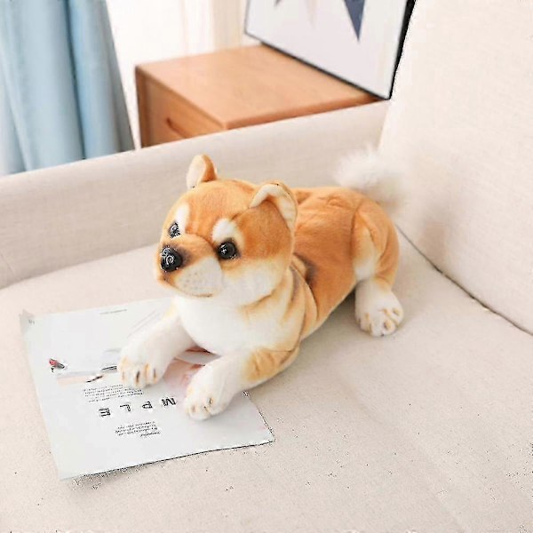 20/35cm Sød Shiba Inu Hund Plyslegetøj Søde Siddende Liggende Hvalpe Dukker Fyldte Bløde Dyr Legetøj Børn Baby Fødselsdagsgaver_v (YJD) 20cm lying yellow