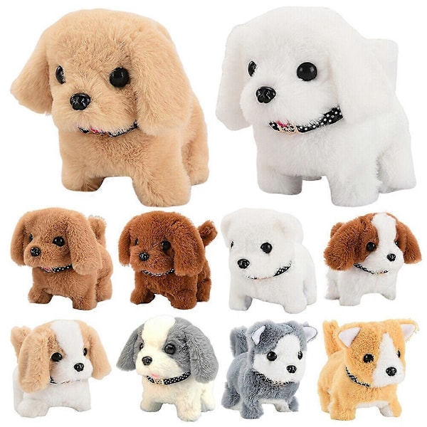 Elektronisk Robot Hund Gående Barkande Svansviftande Valp Plush Leksak Barnpresenter, 100% Ny_v (YJD) Apricot