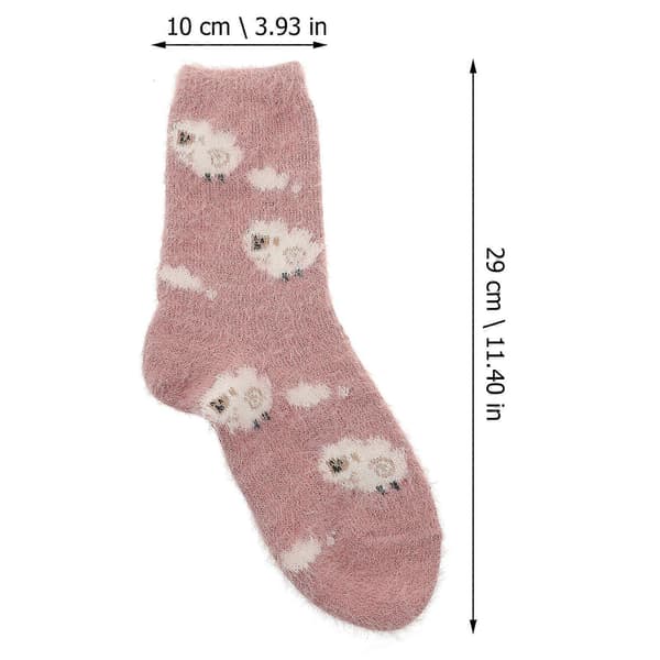 1 par vinterstrømper tegneserie termiske medium rørstrømper tykke varme afslappede strømper [YJD] Pink 18X12X8CM