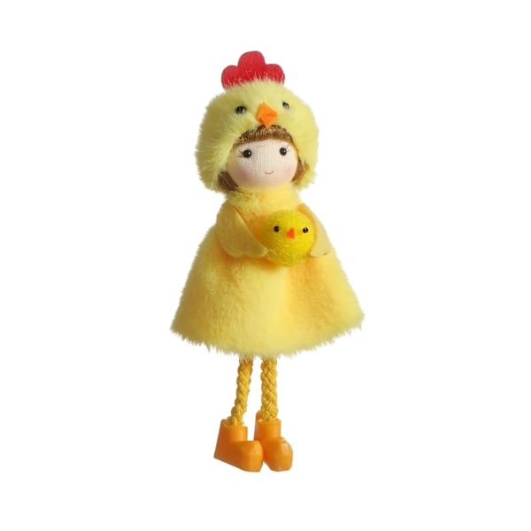 2025 Påskdockor Hängande Ornament Gula Kyckling Ägg Änglaflicka Träd Hänge Figurin Hem Bröllop Födelsedagsfest Dekor Rekvisita(YJD) Chick