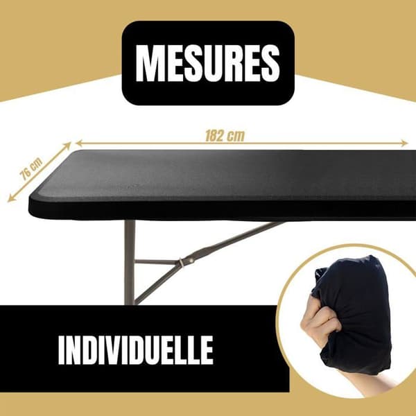 180 cm sammenleggbar duk med elastisk kant, justerbar beskyttelse (YJD)