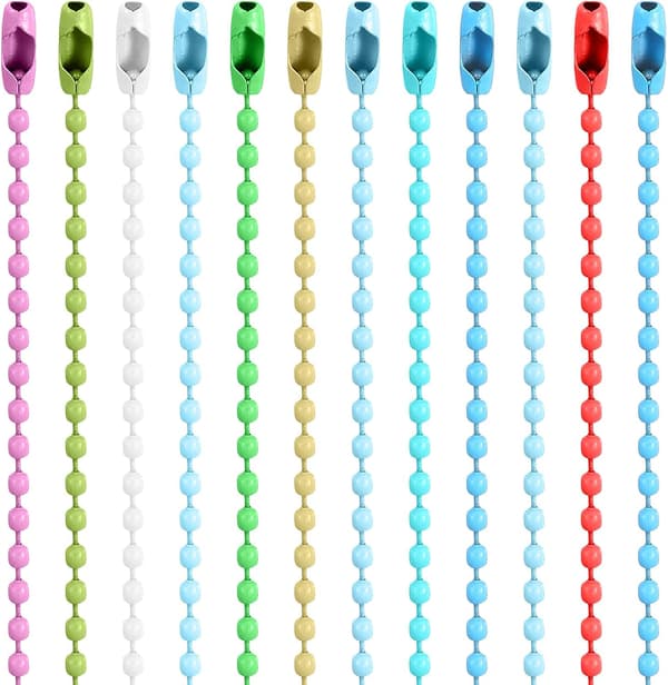 100 stykker kuglekæder til nøgleringe, kuglekæder, forbindelse, kuglekæde til ophængning af perlekæde, metalperler med forbindelsesstykke Ch[YJD]