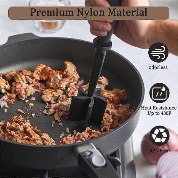 Köttkvarn, Hamburgerhackare, Professionell Värmebeständig Nylon, Kött- och Potatispress för Nötfärs och Kalkon - Non-stick [YJD]