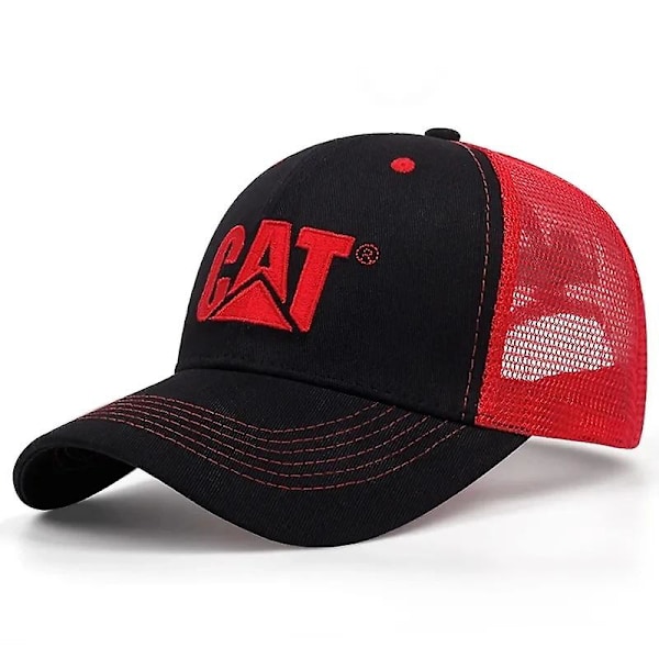 Ny mode CAT-bogstav broderet mesh hat til mænd og kvinder solhat trucker hat (YJD) red