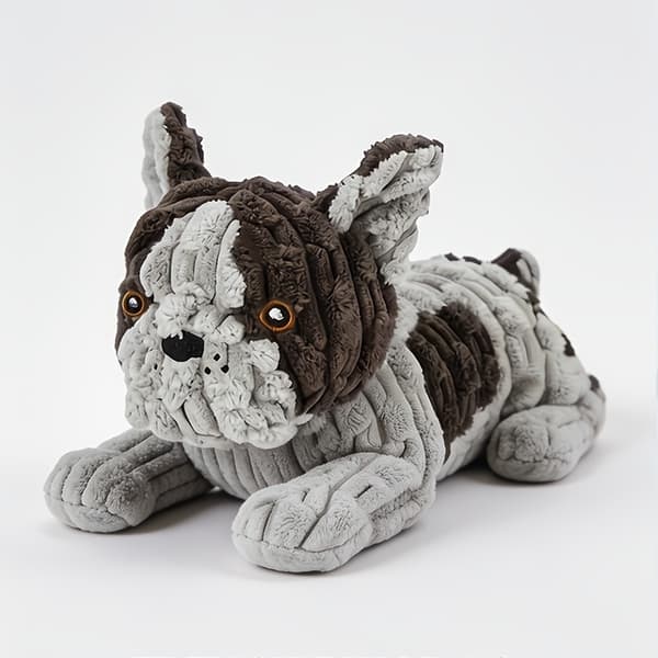 Sort og grå patchwork bulldog hundelegetøj[YJD] Black and gray bulldog