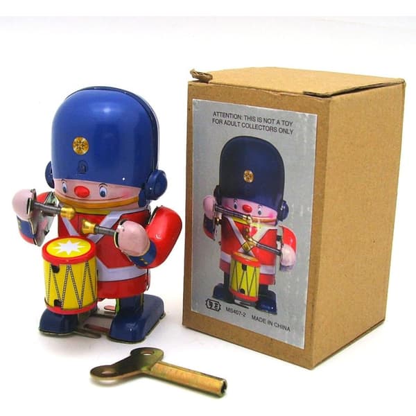 Trum-Action Retro Robot Staty Samlarobjekt - Rörlig Trummis Actionfigur, Nostalgisk Skrivbords-/Bokhylla Dekor för Jul & Samlare, Adu[YJD] A