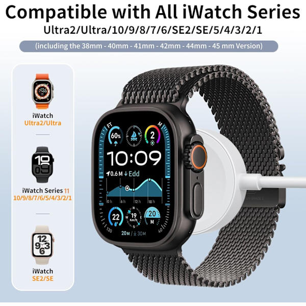Apple Watch trådløs lader for alle serier, 3ft[YJD]