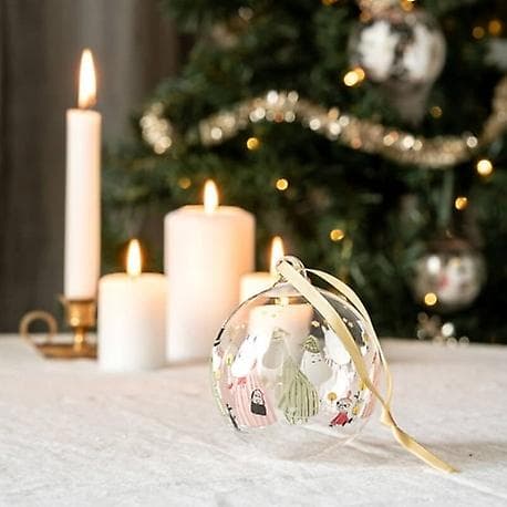 Mumin julgranskula i glas Pyjamas 9 cm i diameter från [YJD]