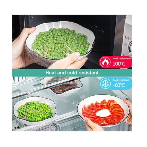 Gjenbrukbar matinnpakning - 300 deler - Elastisk - Opptil 28 cm - Matkvalitets PE - Multifunksjonell