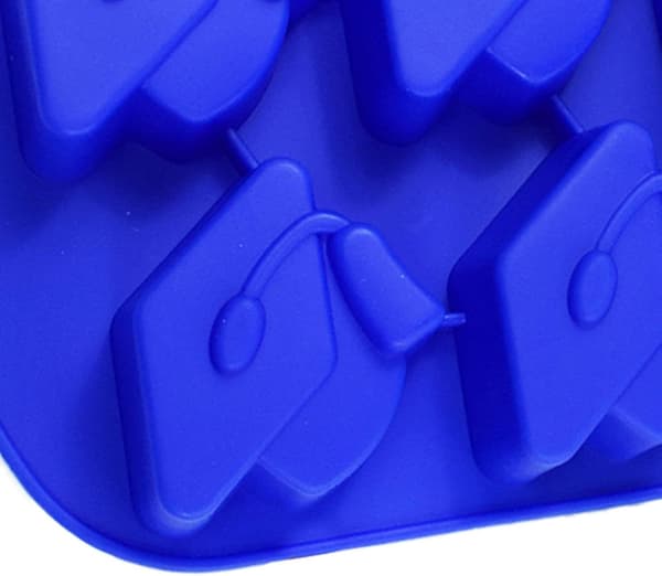 3D studenterhueformet chokoladeform, 6 hulrum, lavet af silikone. Dekorativ slikform til hjemmet. (JYD)