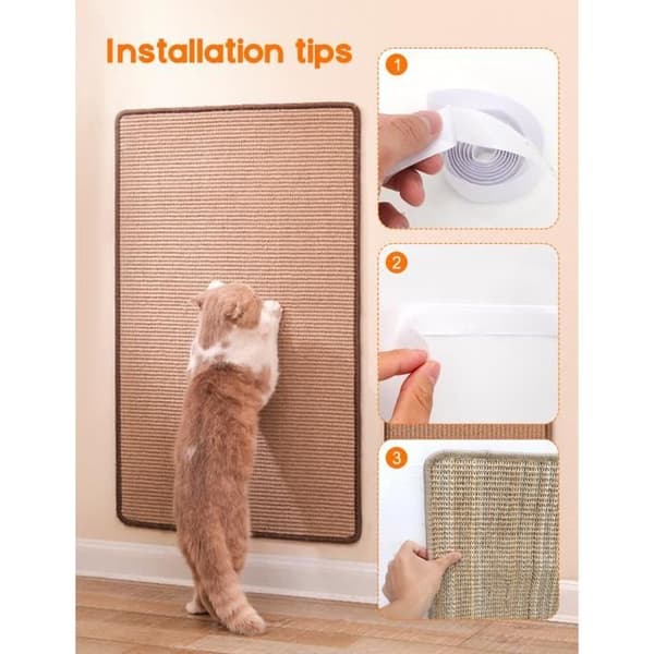 Klorematte - Sett med 2 - Naturlig sisal - Slitesterk - 30 x 40 cm (YJD)