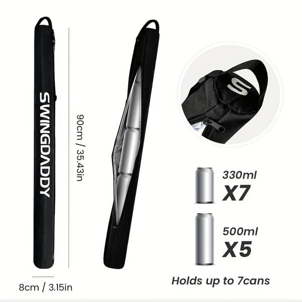 Golf køletaske, udendørs sport køletaske til 3-6 timer, blød isoleret køletaske, 7 dåser kan opbevares, pladsbesparende og holder kold [YJD] White with pattern