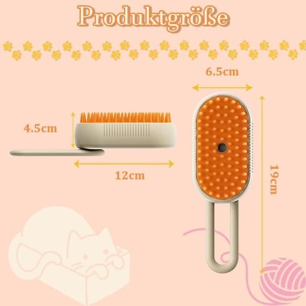 Pleje børste - Dampbørste til katte - Masserende - Ergonomisk - 360° (YJD)
