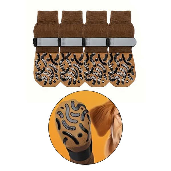 4 st Vinter Husdjur Hundstrumpor Mjuka Bekväma Husdjursstrumpor Hög Elastisk Strumpor Mode Husdjurstillbehör[YJD] XL