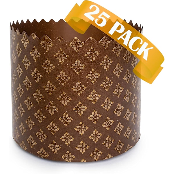 Ruskeat Panettone-vuokamuotit 25 kpl (FMY)