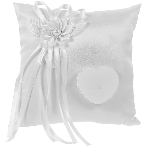 Bryllupsringbærerpude Romantisk Hvid Firkantet Ringholder[YJD] White 20X20CM