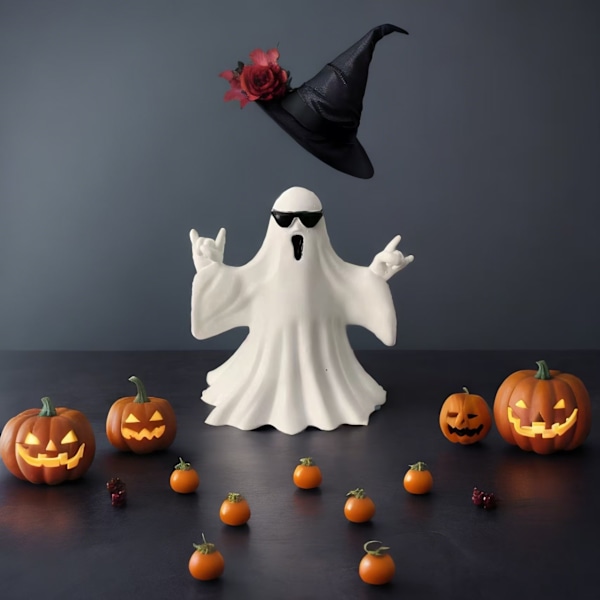 Amazons nye mellomfinger søte spøkelses Halloween mellomfinger kjærlighet spøkelsespynt (kk) Pumpkin Ghost