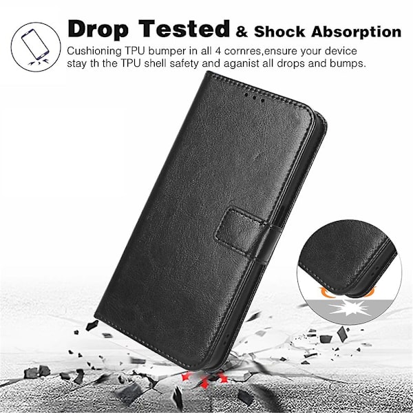 Til TCL 501 Wallet Stand Etui Crazy Horse Texture Læder Telefon Cover - Rød (YJD) Brown TCL 501