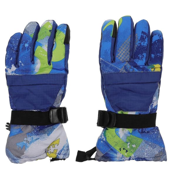 1 Par Vinter Tjocka Handskar Graffiti Skidhandskar Utomhus Varma Hållningsutrustning[YJD] Blue 26X10CM