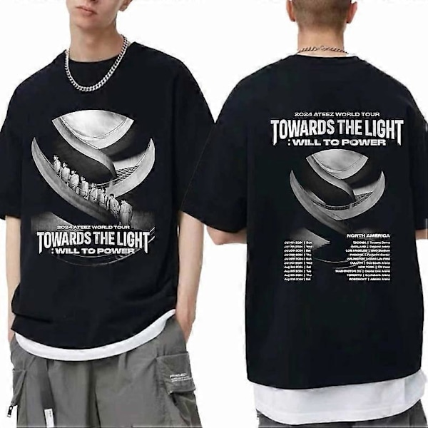 ATEEZ World Tour 2024 Towards The Light : Will To Power Nordamerika T-shirt, ATEEZ Kpop Fan T-shirt, Towards The Light Wilgughfu48[HK] 3XL