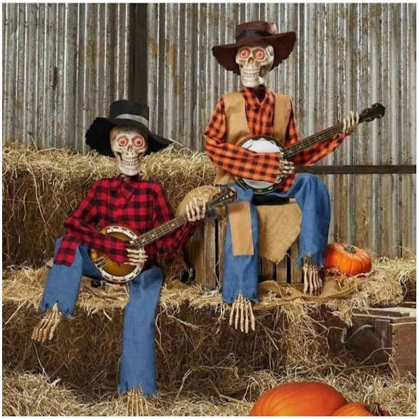 Halloween-luuranko koristeet, animoituja hahmoja valaistukseen ja koristeluun, 2 kpl setti Set 2