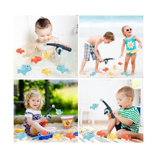 Babybadeleke for alderen 1, 2, 3 år og oppover, badeleke for småbarn med 6 opptrekkbare badeleker, badeleke[YJD]
