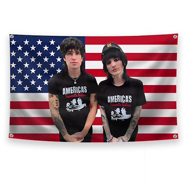 Jake og Johnnie Flaggplakat The TINAS Polyester Trykt med Messingøyer Tapestry Banner for Vegg Rom Hjemmedekorasjon (YJD) as the picture22996 60 x 90cm