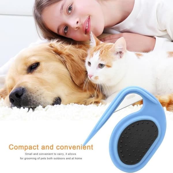 Knotkam - Ikke specificeret - 2 STK - Ergonomisk - Til katte og hunde - Blå/Sort (YJD)