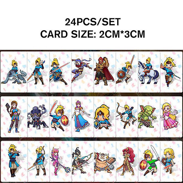 24 stk. Mini NFC Tag Spilkort Til Amiibo Nintendo Switch /Switch Lite /Wii U[YJD] White 24pcs