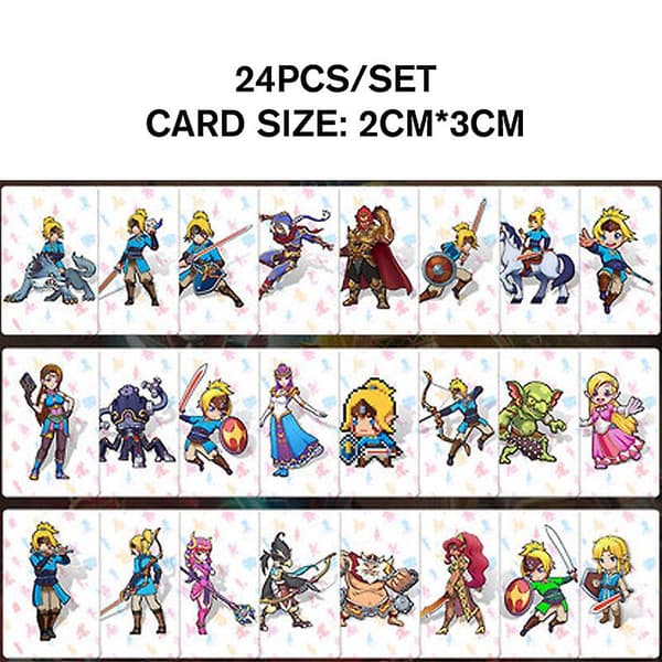24 stk. Mini NFC Tag Spillkort For Amiibo Nintendo Switch /Switch Lite /Wii U[YJD] White 24pcs