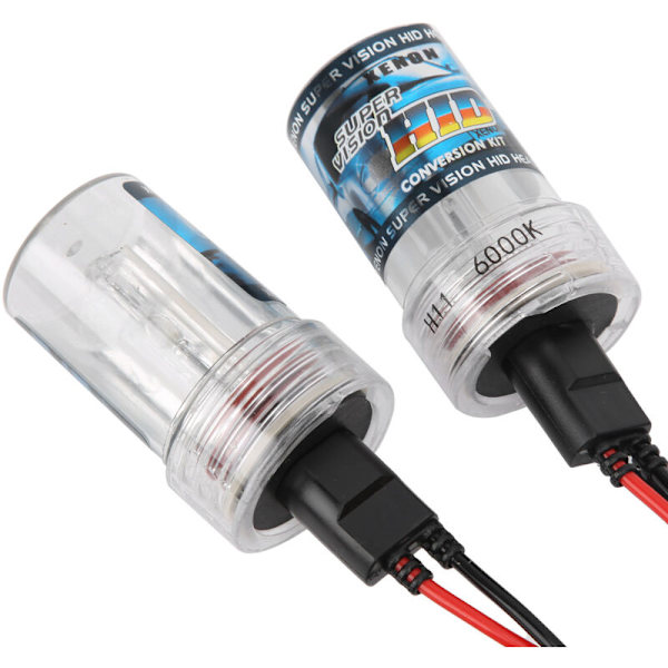 Hodelykter, HID Xenon Hodelykter, 2 stk H11 Hodelyktpære 35W 6000K 3250LM Høy Lysstyrke Hvitt Lys L