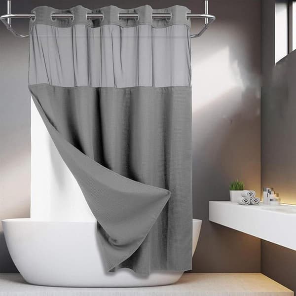 Duschdraperier | Badrumsduschdraperier | Användarvänliga, moderna draperier för lägenhet, studentrum [YJD] Grey